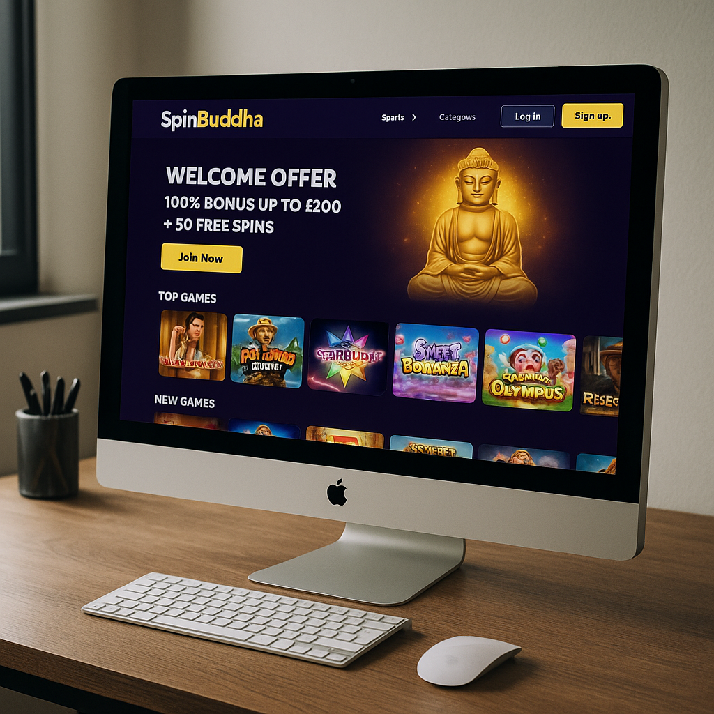 SpinBuddha Casino - Desktop Design Interface - UK Online Gaming